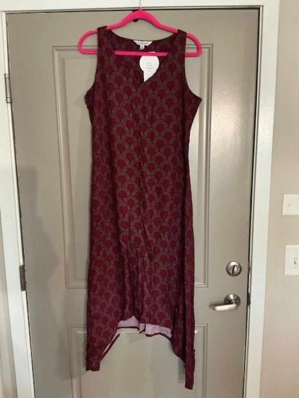 La Mer Luxe Sleeveless Cora Midi Dress in Cannea Crimson Black Color Sz M NWT